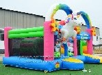 unicorn bouncer house with slide jumping castle