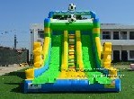 Inflatable soccer slide