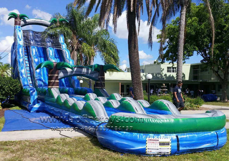 Dual Lane Tropical Water Slide