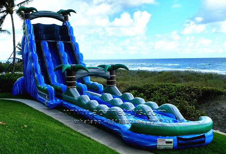 Dual Lane Tropical Water Slide