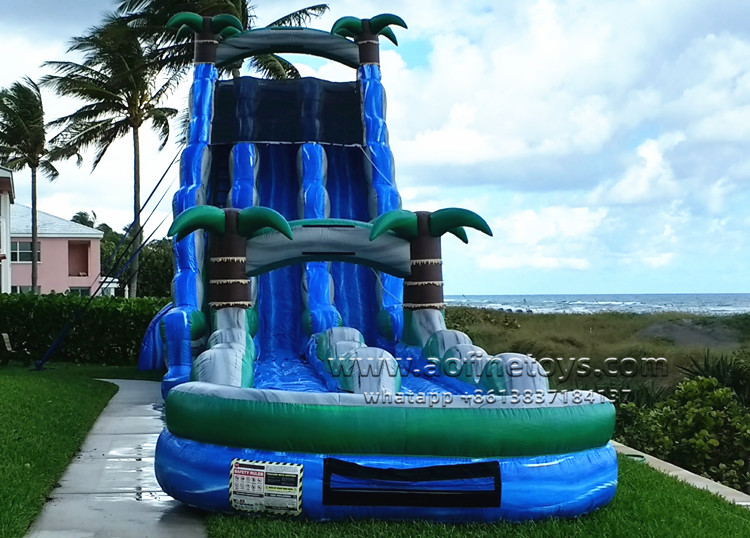 Dual Lane Tropical Water Slide