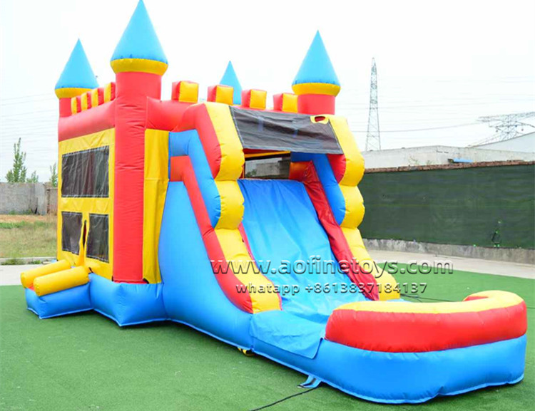 castle theme bouncy castle waterslide combo