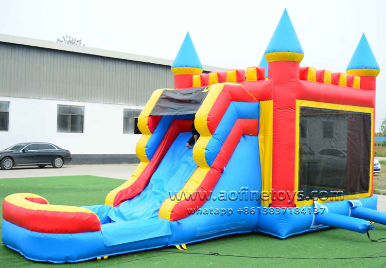 castle theme bouncy castle waterslide combo