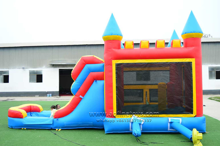 castle theme bouncy castle waterslide combo