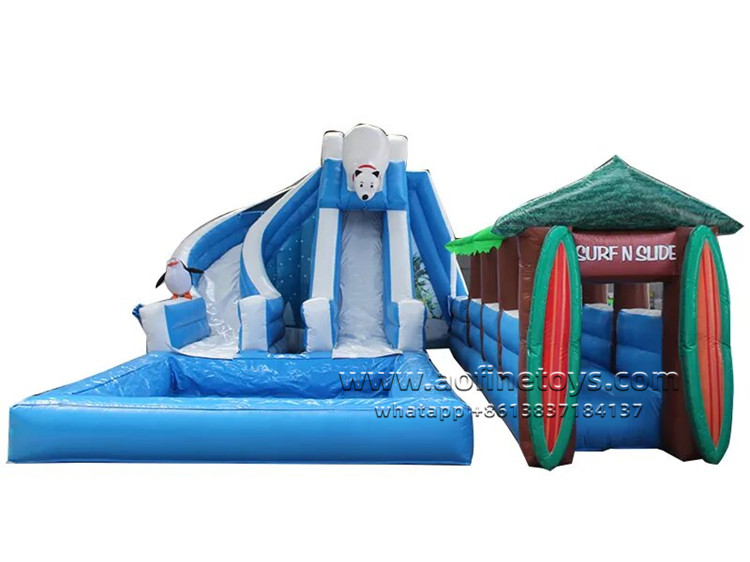 Polar bear series Dual Lane Wet Slide with Slip N Slide