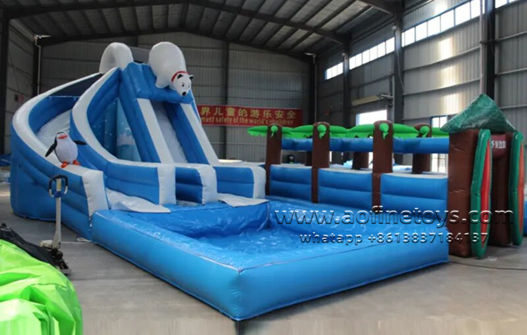 Polar bear series Dual Lane Wet Slide with Slip N Slide