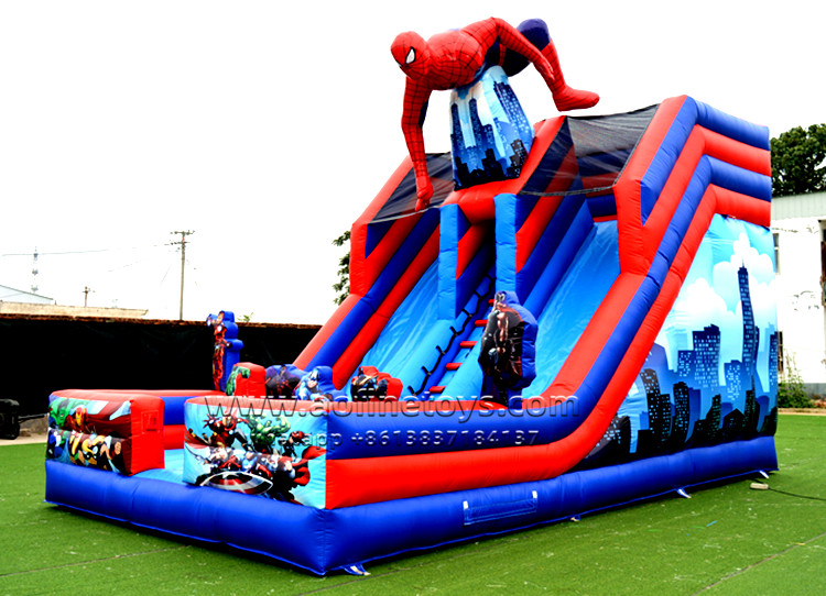 Spiderman Inflatable Double Slide