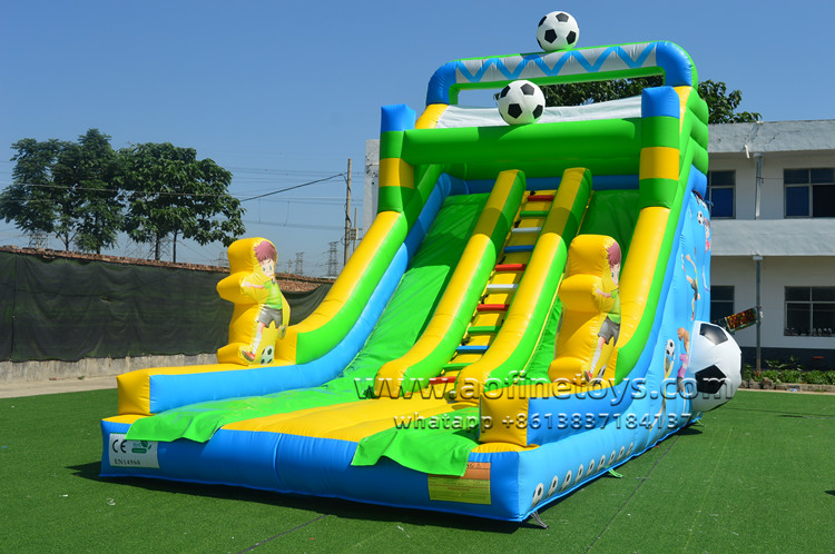 Inflatable soccer slide