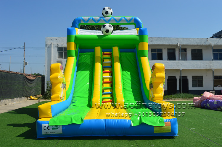 Inflatable soccer slide