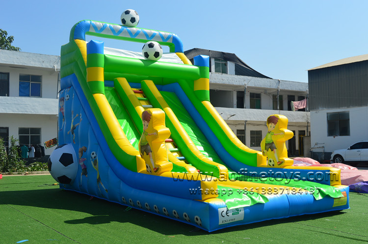 Inflatable soccer slide