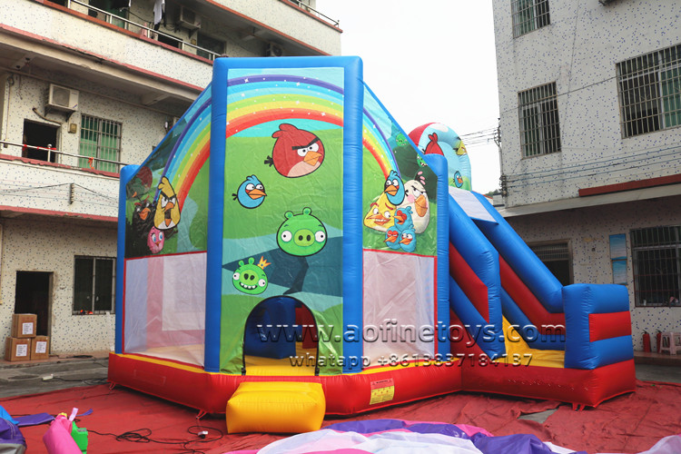 Rainbow Jumping Castle Slide